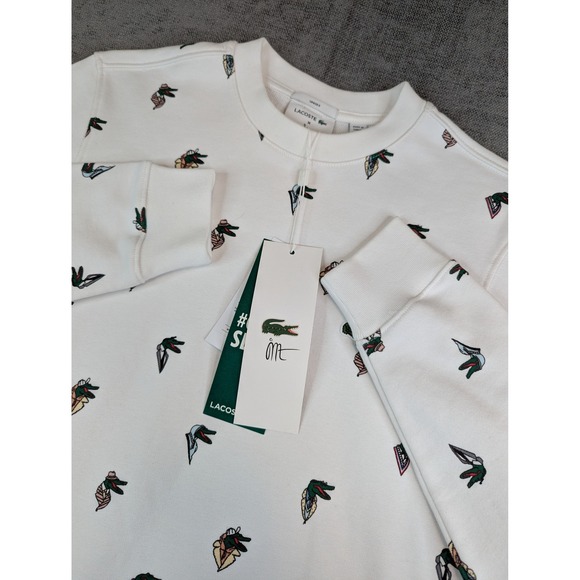 Lacoste Other - Lacoste x Jean Michel Tixier Sweatshirt Unisex XS White Croco Series AOP Sweater